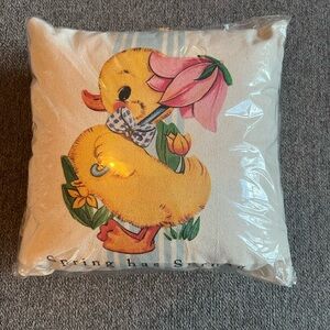 Peach Street Kitsch Vintage Duck Spring has Sprung Mini Pillow